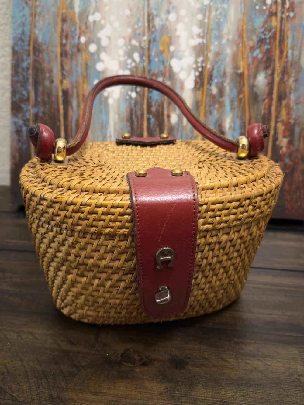 Etienne Aigner VINTAGE 1960's ETIENNE AIGNER Handmade Wicker Basket Handbag - Picture 1 of 12